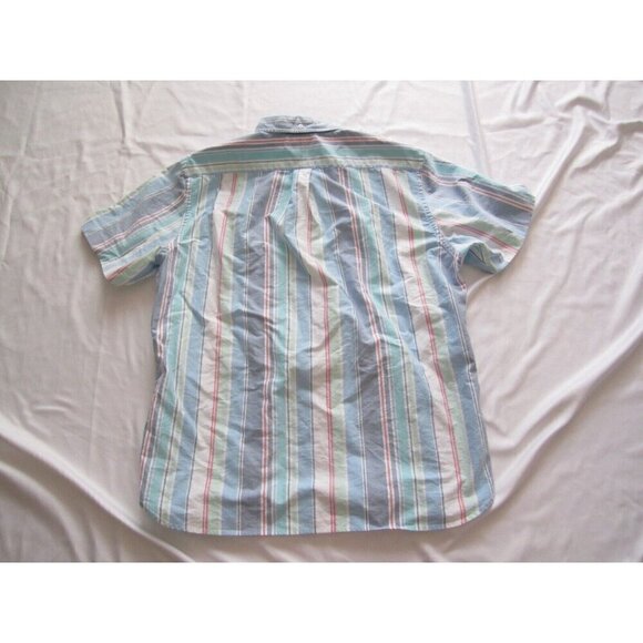 Men Lands; End Sail Rigged Oxfor Traditional Fit Short Sleeve Shirt Sz L (MT284) - Picture 9 of 9